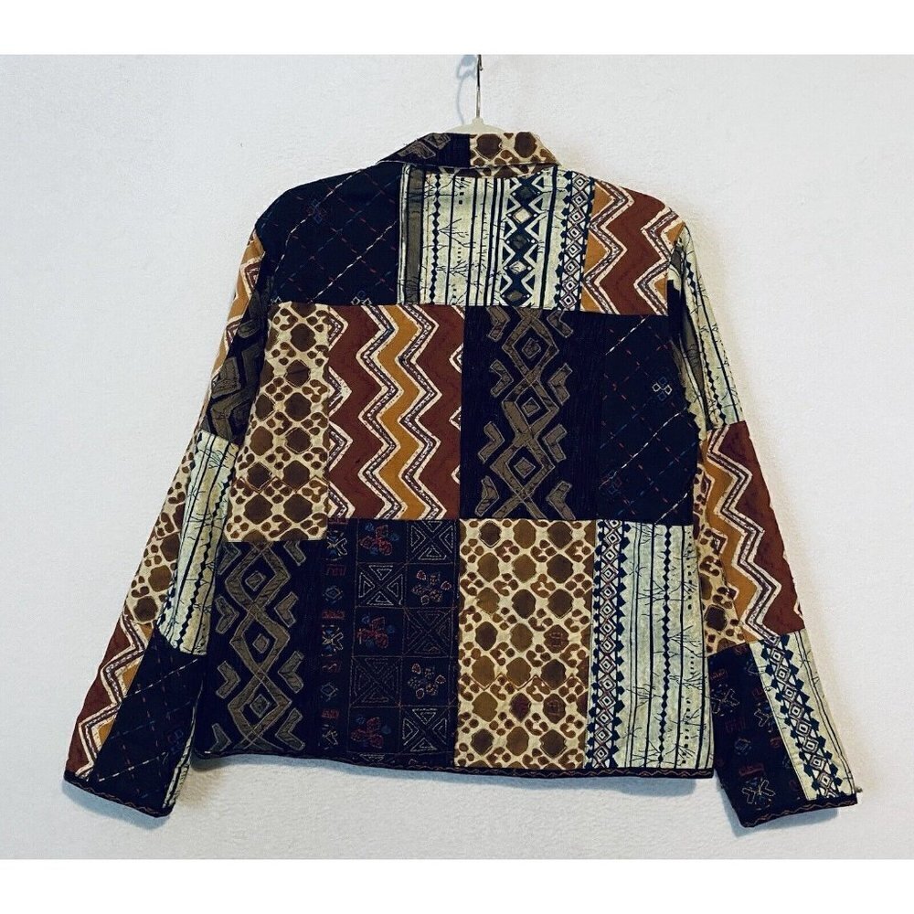 Chicos Jacket Womens Medium Boho Patchwork Tribal… - image 3